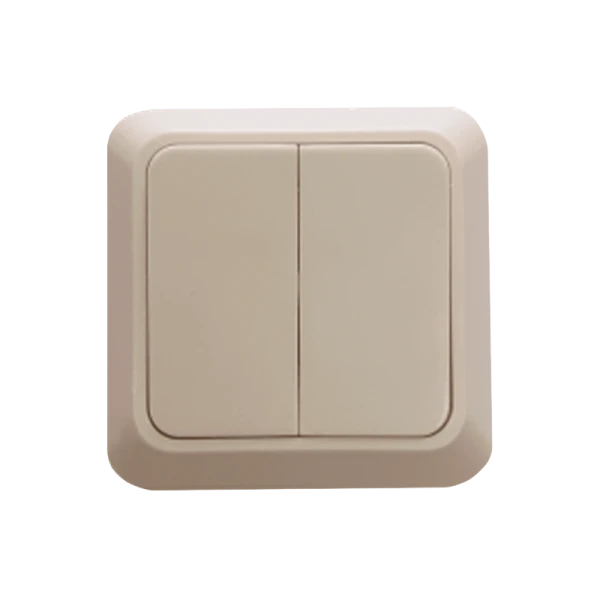 Выключатель Прогресс Fit 2-клав.10A ABS + Керамика бежевый (1/10/200)