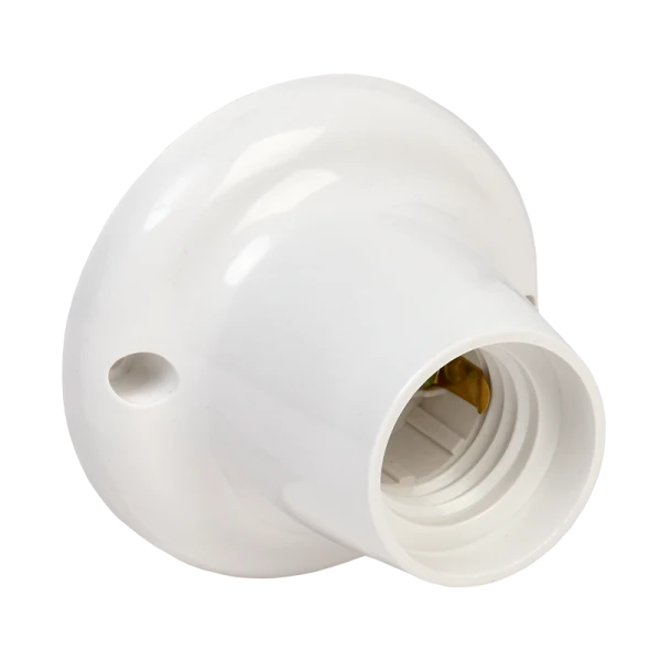 Патрон Прогресс потолочный E27 пластик белый (1/20/200)