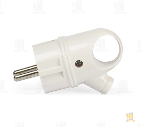 Вилка Smartbuy, с кольцом с заземлением белая 16А 250В