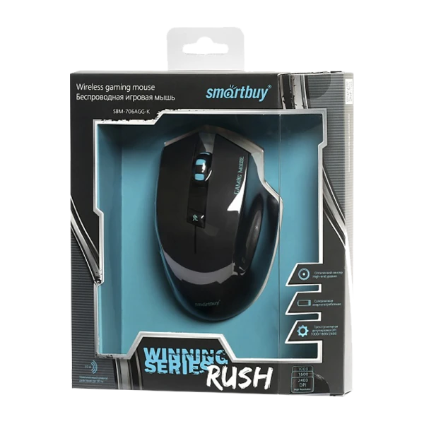 Мышь беспроводная Smartbuy 706AGG RUSH игровая USB черный (1/60)