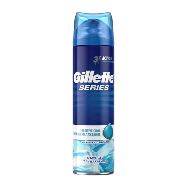 Гель для бритья Gillette Sensitive Skin COOL Бережное Охлаждение 200мл (1/6)