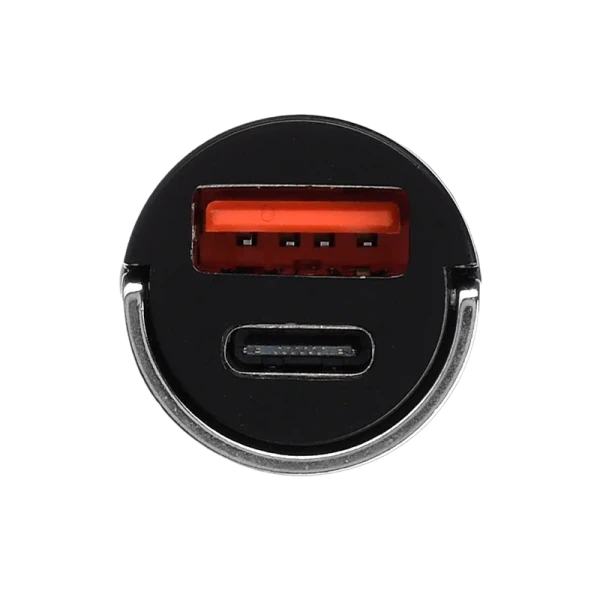 Автомобильное З/У GoPower GPQC12 1USB+1Type-C 22.5W Mini черный (1/100)