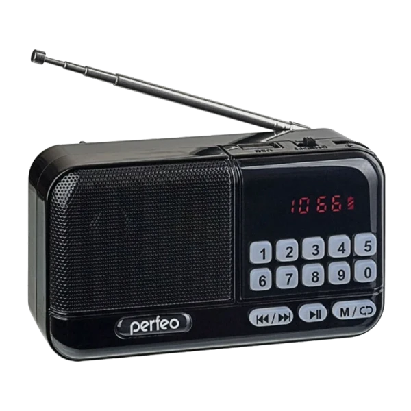 Радиоприемник Perfeo ASPEN 3W пластик microSD USB/Jack3.5 черный (1/10)