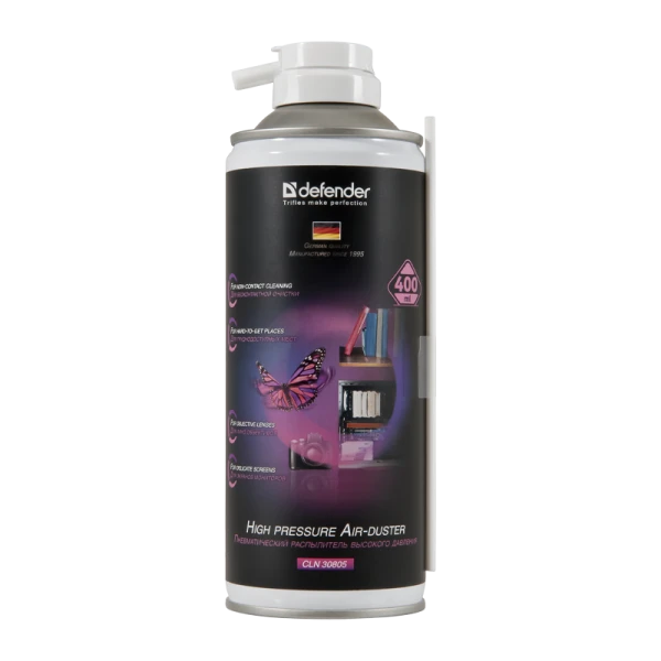 Сжатый воздух (пневматический распылитель) Defender CLN30805 Optima 400мл +трубочка (1/12)
