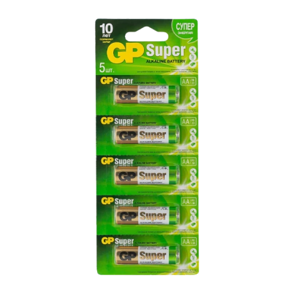 Батарейка GP Super LR6 AA BL5 Alkaline 1.5V отрывные (5/60/600) R