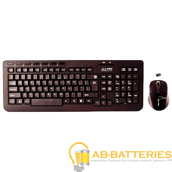 Набор клавиатура+мышь беспроводной L-PRO 15318 мультимед. черный (1/20)