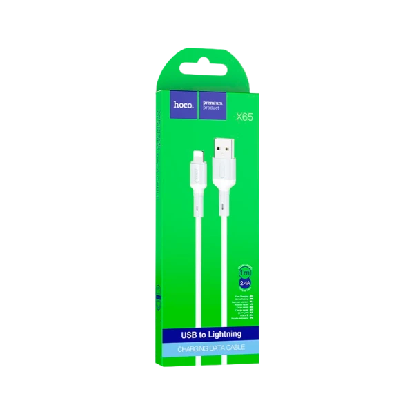 Кабель HOCO X65 USB (m)-Lightning (m) 1.0м 2.4A TPE белый (1/31/310)
