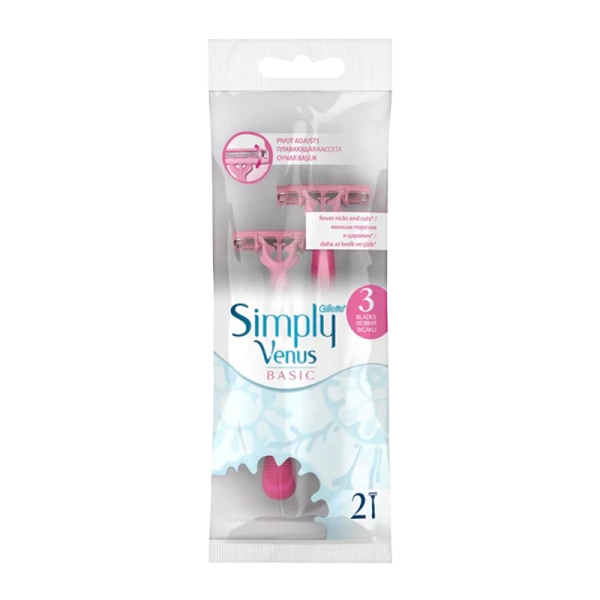 Бритва Gillette Simply Venus 3 Basic 2 лезвия пластиковая ручка 2шт. (1/12)