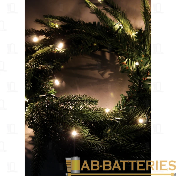 Гирлянда Космос "Еловый венок" 30LED лампочки нить белый (1/5)