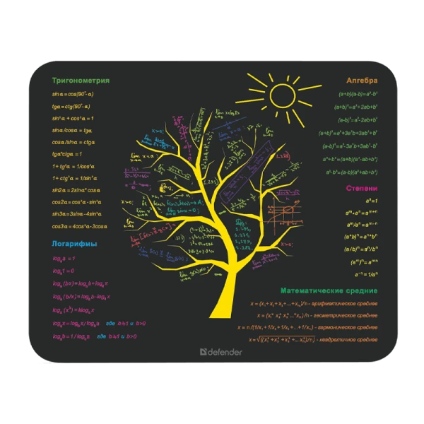 Коврик для мыши Defender School 190x0.4x240мм ассорти (1/20/400)