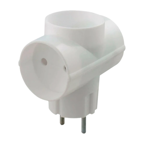 Разветвитель Vikey ТС.3 3р.Б/З 6A белый