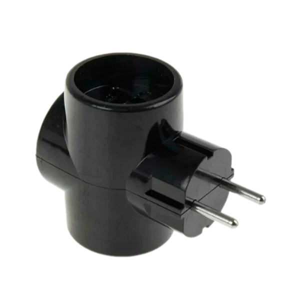 Разветвитель Toker 3Т 3р.Б/З в индивидуальной упаковке черный (1/50)