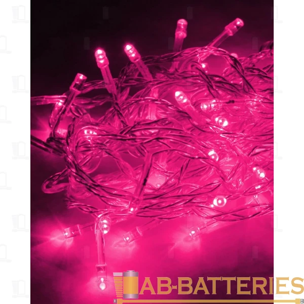 Гирлянда Космос 100LED 10.8м лампочки нить 8 режимов розовый (1/50)