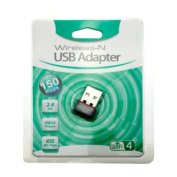 Wi-Fi адаптер Без бренда WD-1511B 2.4 ГГц 150Мбит USB 802.11 без антенны черный (1/500)