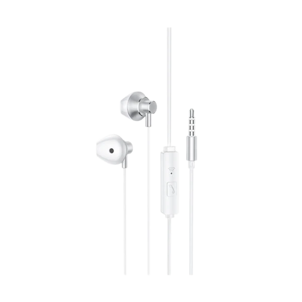 Наушники вставные HOCO M75 с микр. серебряный (1/21/210)