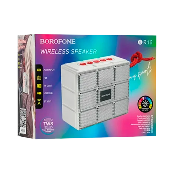 Портативная колонка Borofone BR16 bluetooth 5.1 microSD серый (1/80)