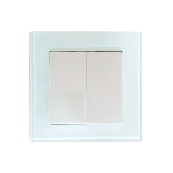 Выключатель Прогресс Glass 2-клав.10A ABS + Керамика белый (1/10/100)