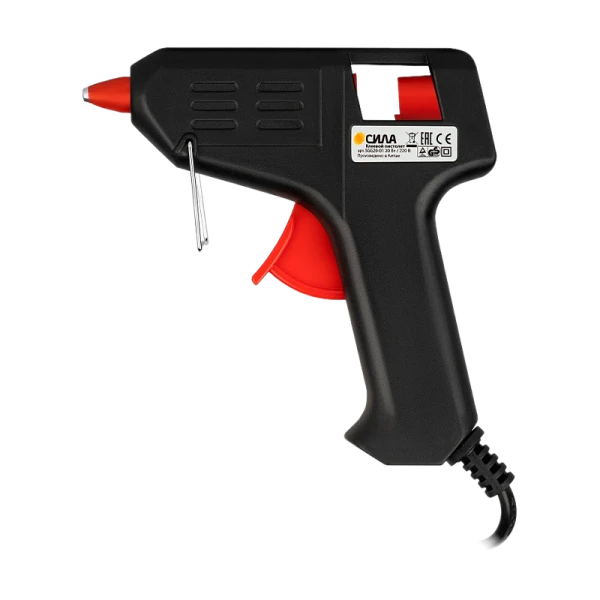 Клеевой пистолет СИЛА SGG20-01 20Вт под стержень 7 мм в комплекте 7мм х 10cм 2 шт