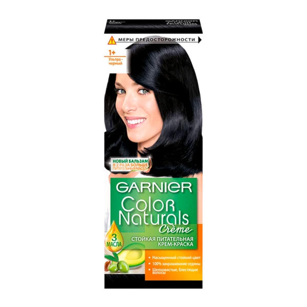 Краска для волос GARNIER Color Naturals 110мл 1+ Ультра чёрный (1/12)