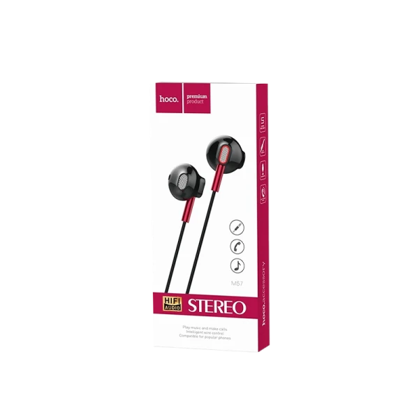 Наушники вставные HOCO M57 с микр. черный (1/21/210)