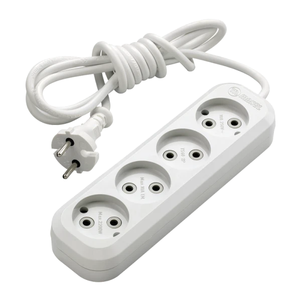 Удлинитель Makel 4р.Б/З 10A 3.0м 2x0.75мм² IP20 белый MGP143 (1/12)