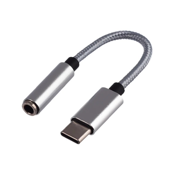 Переходник AUX GoPower Jack 3.5mm (f)-Type-C (m) 0.1м ПВХ с ЦАП Premium Zip-Lock c подвесом белый