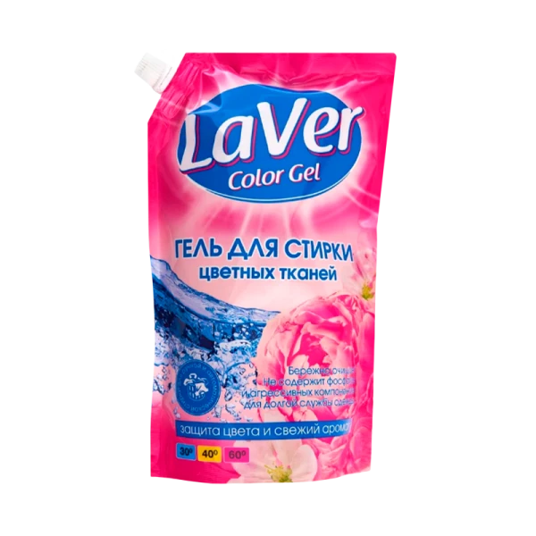 Гель для стирки цветного белья LaVer 1л дой-пак (1/6/90)