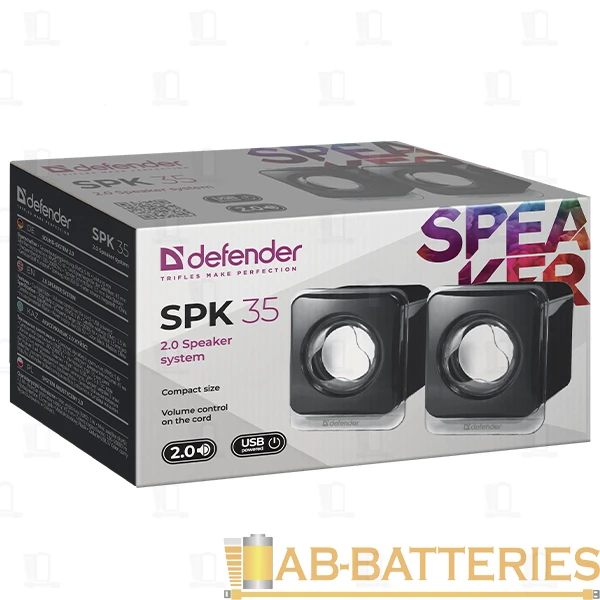 Колонки 2.0 Defender SPK-35 5W USB черный (1/50)