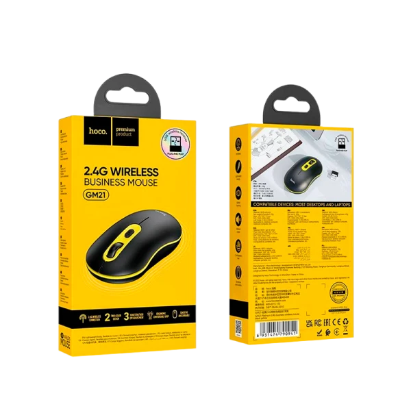 Мышь беспроводная HOCO GM21 классическая USB черный (1/13/130)