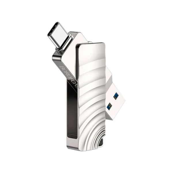 Флеш-накопитель Borofone Soul BUD3 64GB USB3.0 Type-C (m) металл серый (1/25)