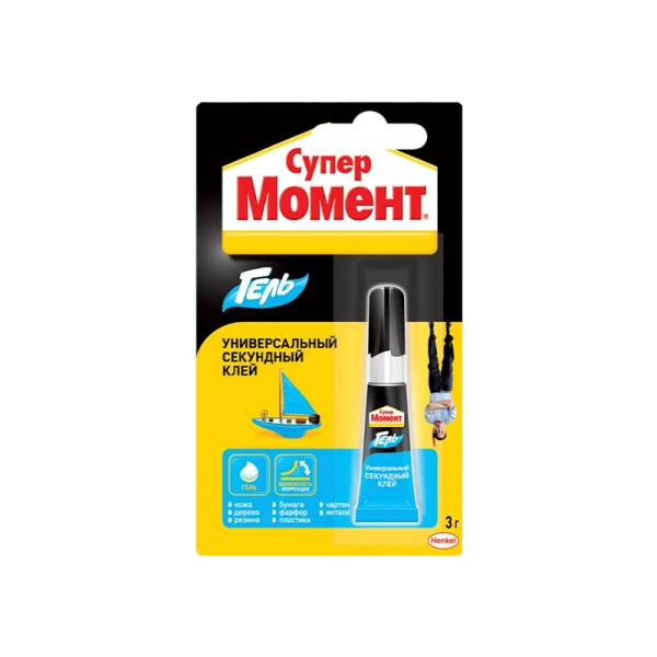 Супер-клей Момент ГЕЛЬ 3г универсальный BL1 шоу-бокс (1/10/120)