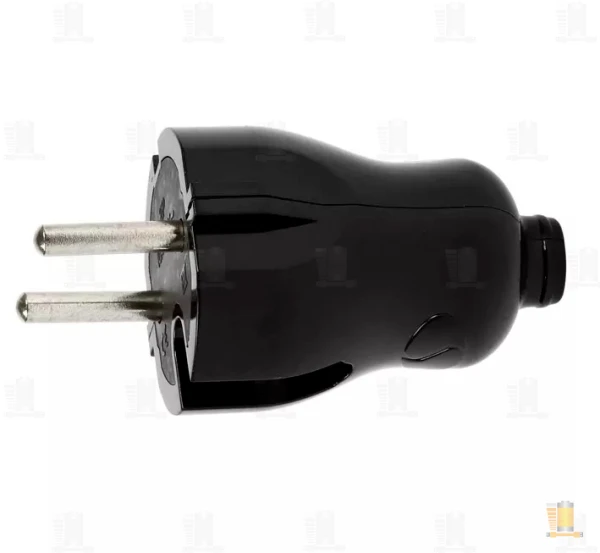 Вилка Smartbuy, прямая без заземления черная 10А 250В