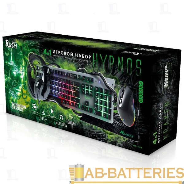 Набор клавиатура+мышь+коврик+наушники проводной Smartbuy RUSH Kraken игровой (1/4)