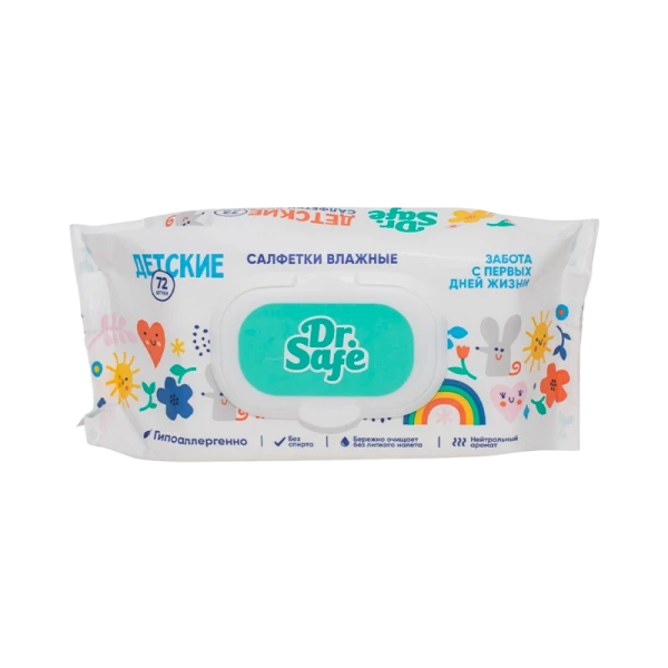 Салфетка Dr.Safe для рук детские 72шт.
