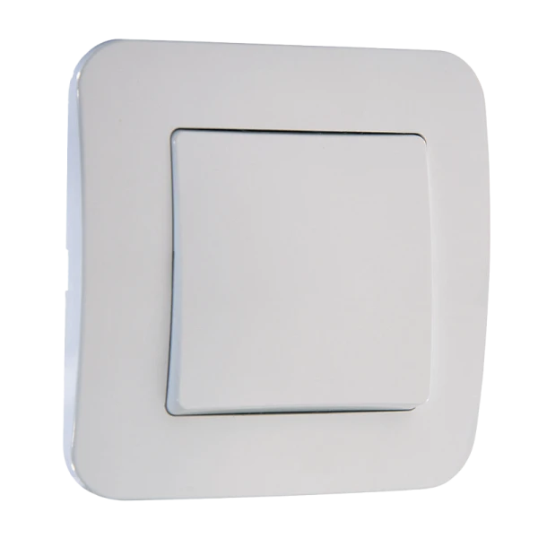 Выключатель Makel Lillium Natural 1-клав.10A пластик белый 55001 (1/12)