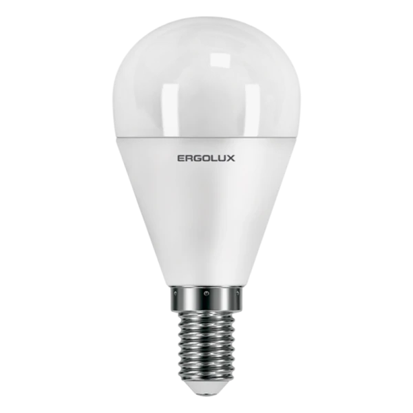 Лампа светодиодная Ergolux G45 E14 9W 6500К 172-265V шар (1/10/100)