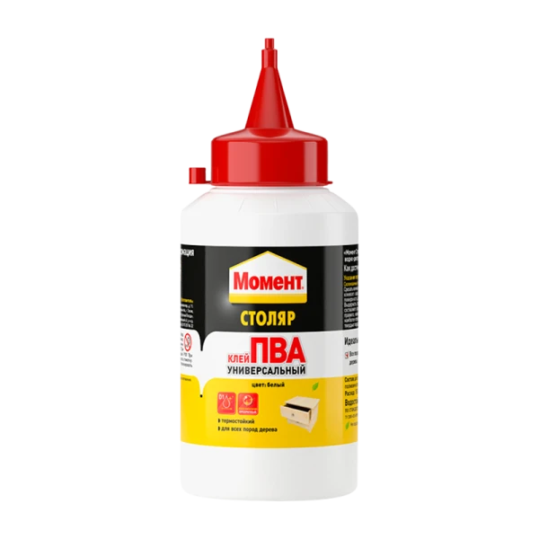 Клей Момент СТОЛЯР ПВА 250г для дерева (столярный) белый (1/12)