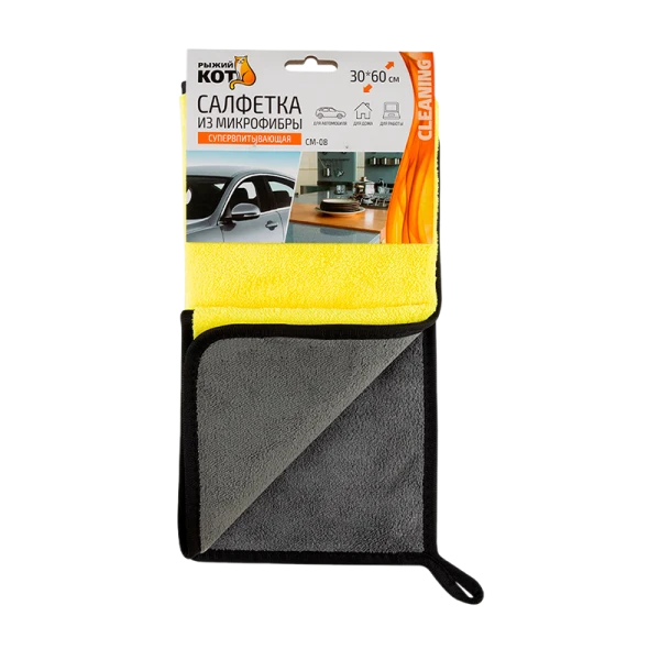 Салфетка Рыжий кот CM-08 30х60см микрофибра супервпитывающая (1/24/96)