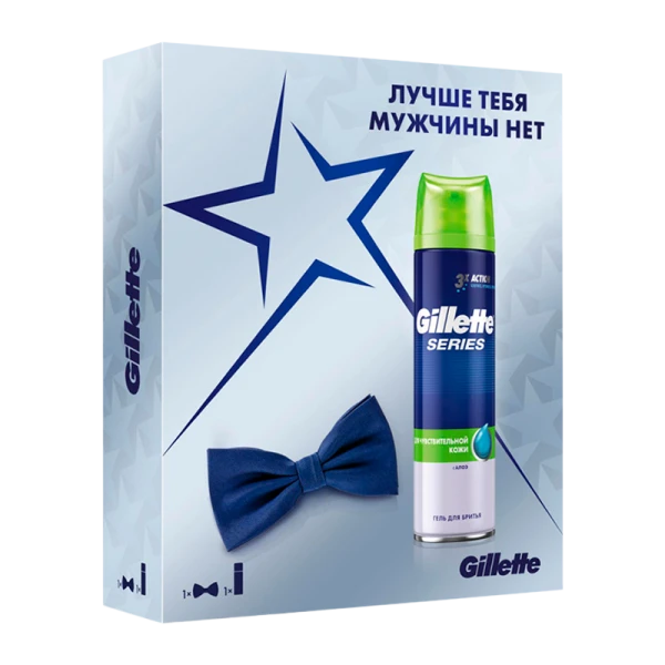 Набор Gillette Series гель для бритья с галстуком-бабочкой