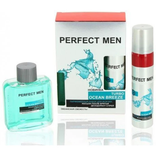 Набор Perfect Men Turbo OCEAN BREEZE (лосьон п/бритья 100мл+пена 200мл)&nbsp;&nbsp;(1/24)