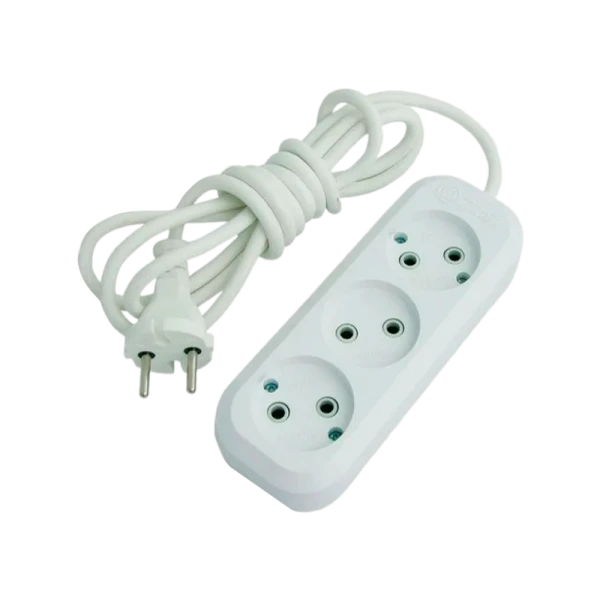 Удлинитель Makel 3р.Б/З 5.0м белый MGP124 (1/12)