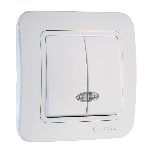 Выключатель Makel Light Lillium 2-клав.10A пластик белый 70023 (1/12)