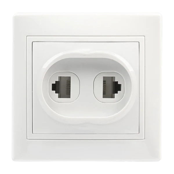 Розетка Smartbuy RJ-45+Phone 1 местная белая "Венера"