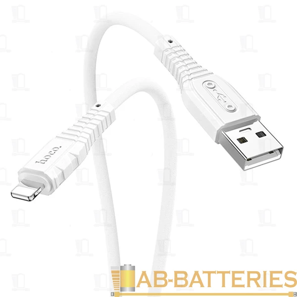 Кабель HOCO X67 USB (m)-Lightning (m) 1.0м 2.4A силикон белый (1/31/310)