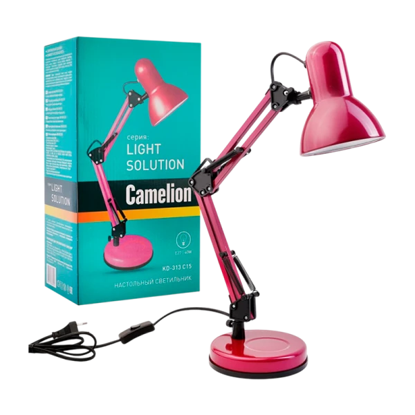 Светильник настольный Camelion KD-313 60W 230V E27 на основании пурпурный (1/6)