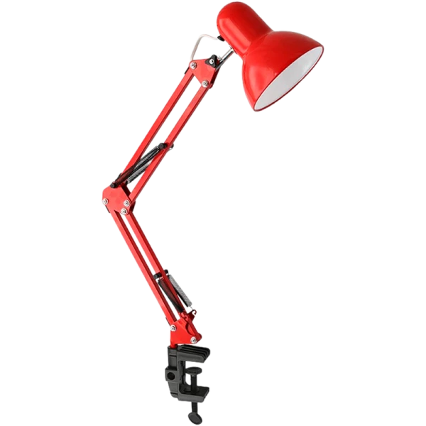 Светильник настольный Ultraflash UF-312P 60W 220V E27 струбцина красный (1/20)
