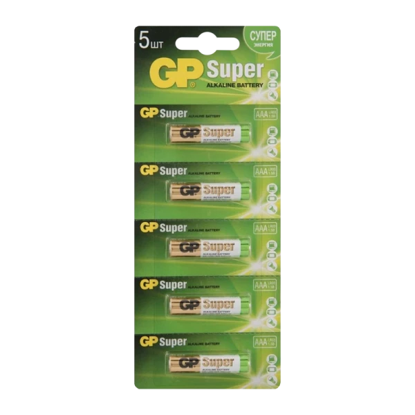 Батарейка GP Super LR03 AAA BL5 Alkaline 1.5V отрывные (5/60/600) R