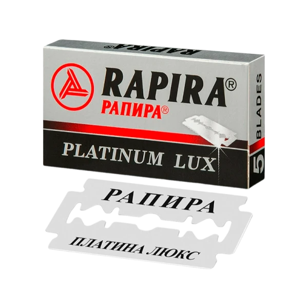 Лезвия Rapira Platinum lux двустронние 5шт в упаковке, цена за 1 лезвие (5/100)
