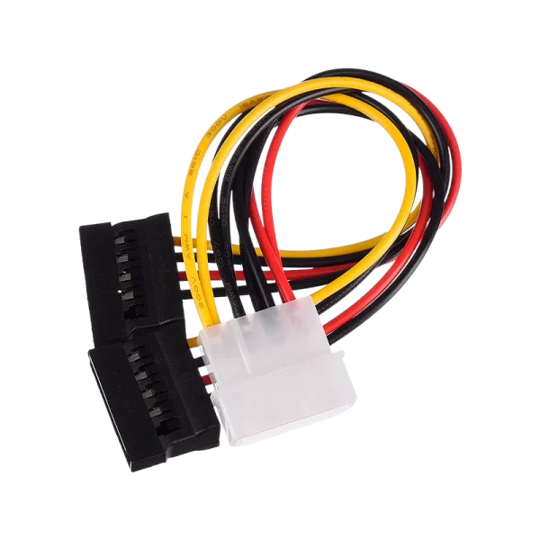 Кабель GoPower MOLEX (f)-2SATA (m) 0.2м PVC RoHS в пакете (1/500)