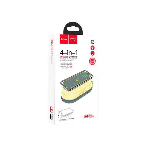Внешний аккумулятор HOCO S9 5000mAh 1.0A 1USB/Type-C беспр. зар. Qi белый (1/29)
